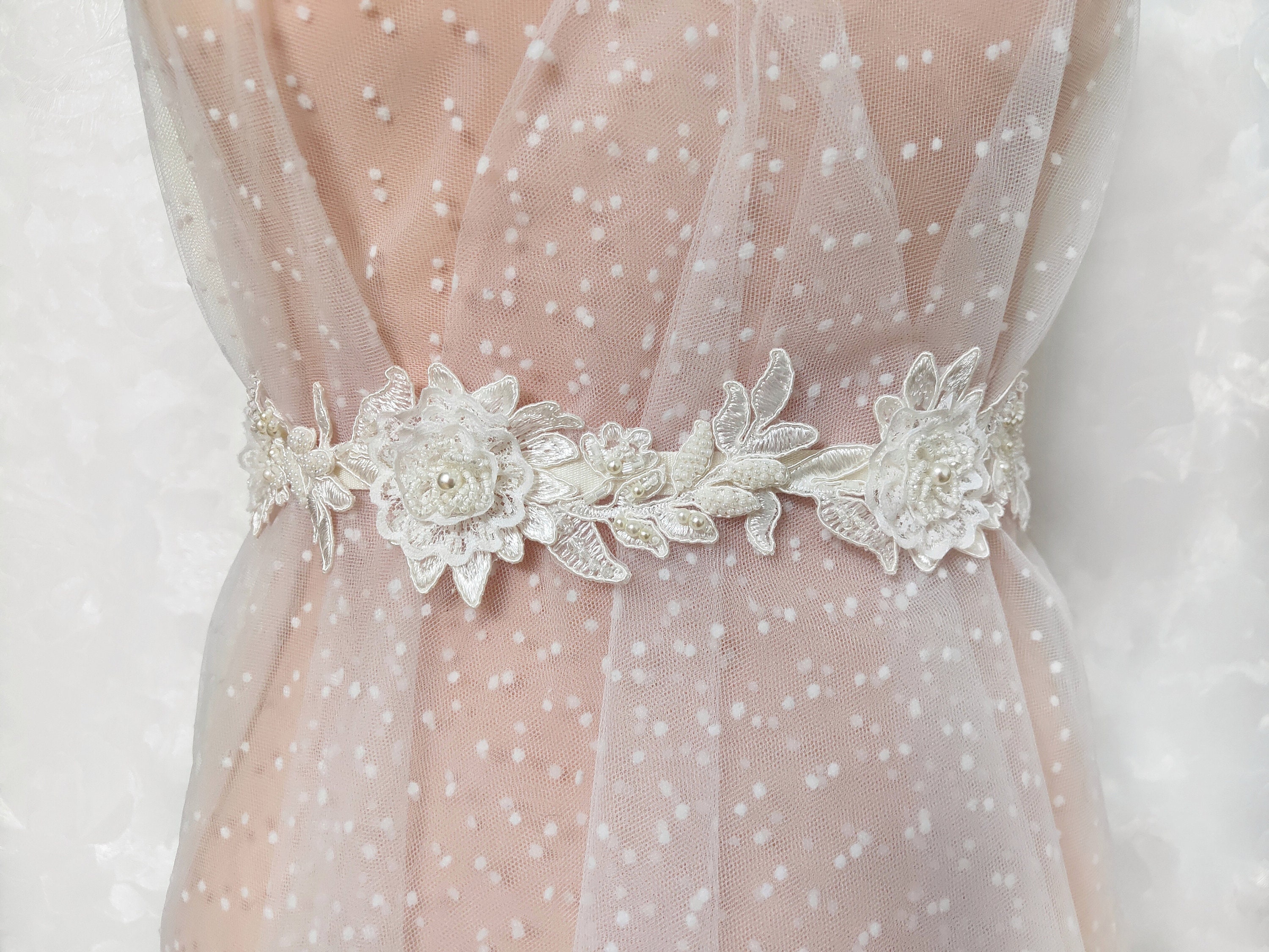 Rose Gold Blush Bridal Sash Belt Wedding Dress Accessory 