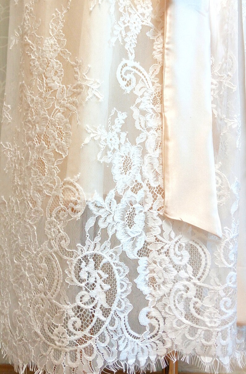 White Wedding Robe Long Bridal Robe Plus Size Robe Etsy