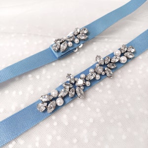 Sparkling Blue Crystal Sash Belt for Weddings, Light Blue Wedding Dress Belt with Silver Rhinestone Clasp, Stretch Bridal Belt Plus Size