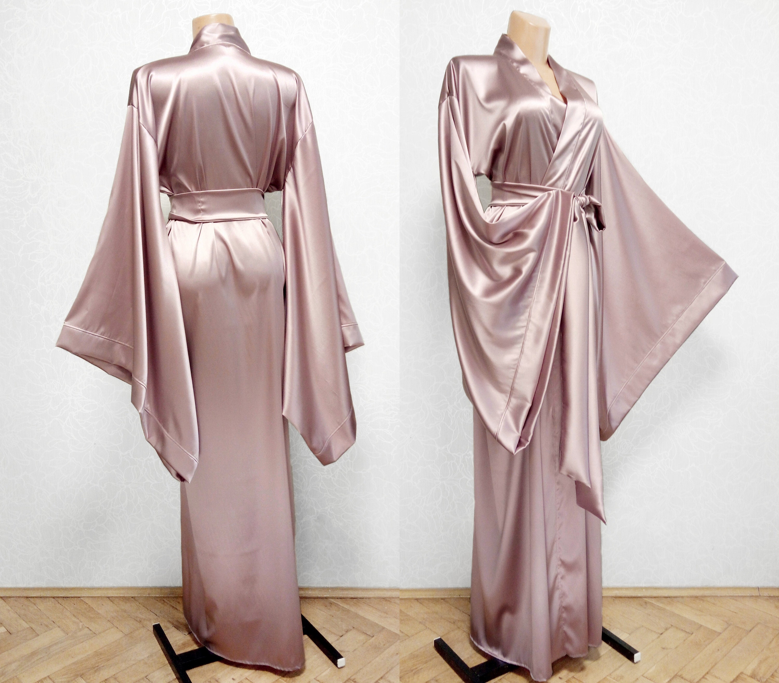 Silk Robe Silk kimono robe Bridal robe long silk robe plus Etsy