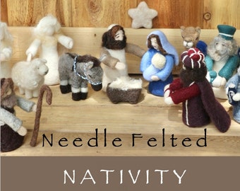 Nativity - Needle Felting PDF Download Pattern Tutorial - Holy Family, Wisemen, Shepherds, Angels - Needle Felting Guide - Learn Needle Felt