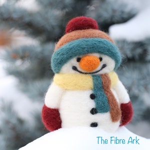 Needle Felting Snowman Pattern - Easy Beginner Felting - DIY Craft -Christmas Craft - Winter Felting - PDF Digital Pattern