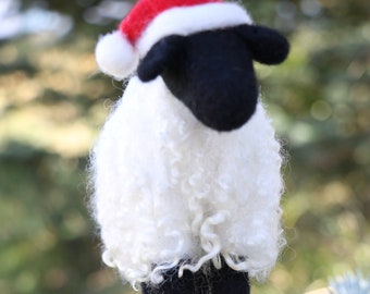 Sheep Needle Felting Pattern - PDF Download - Sheep Ornament - DIY Felting - Holiday Craft - Christmas Sheep - Handmade Christmas Ornament