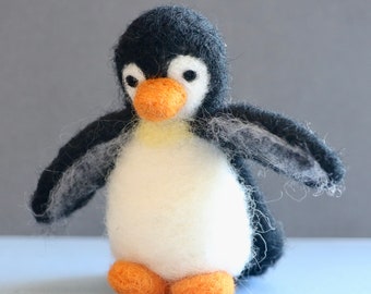 Pingüino - Fieltro de aguja - Pingüino de práctica - Principiante - Patrón de descarga PDF - Manualidades DIY - Lana de fieltro de aguja - E-Tutorial - El Arca de Fibra