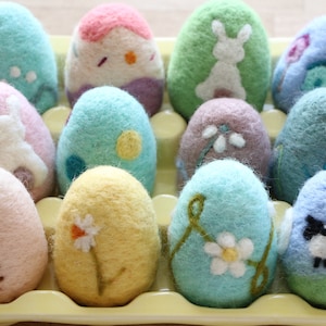 Easter Egg Needle Felting Pattern, Beginner Felting, Easter Egg Decorating, Wool Felting With Video, Easter Craft Activity, Digital Download