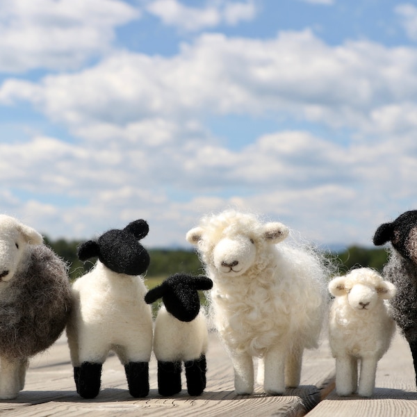 Motif de feutrage à l'aiguille mouton - races de moutons - mouton blanc - Pâques à l'aiguille - mouton de Pâques feutrage bricolage - Herdwick - Gotland - Patron PDF