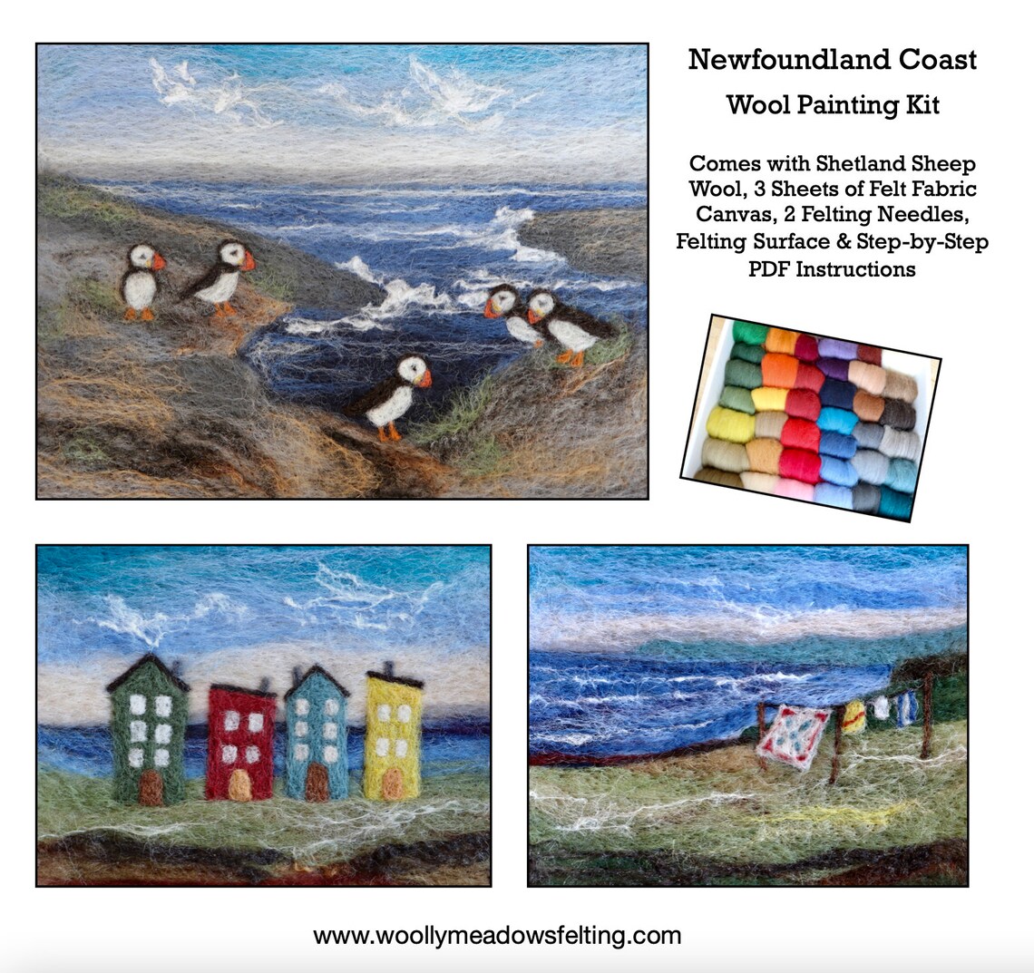 Wool Painting Kit 2D Needle Felting Adult Craft Kit Felted Etsy Canada