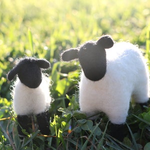 Needle Felting Kit - Wool Sheep - Ornament - DIY Felting Kit - Craft Kit - Makes 2 Sheep- Sheep Lover Gift - Handmade Christmas - 3D Felting