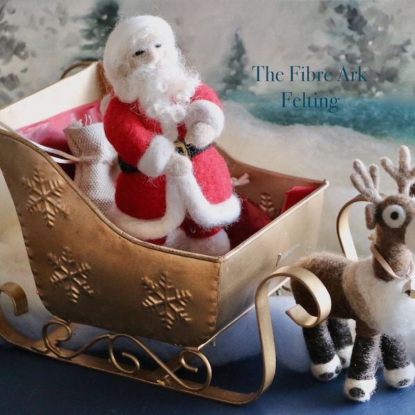 Santa Felting Tutorial - Needle Felting Pattern - PDF Digital Download - Christmas Ornament Decor - Easy DIY - Needle Felted - Felted Santa