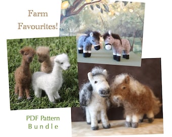 Patroon naaldvilten - alpaca lama - naaldvilten - DIY Craft - viltbenodigdheden - pdf-download - instructie