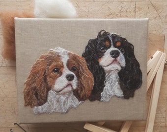 Painting With Wool Pet Portraits Mini Course, PDF, Instant Digital Download, Needle Felted Art, Wool Painting, 2 Projects, Art Instruction