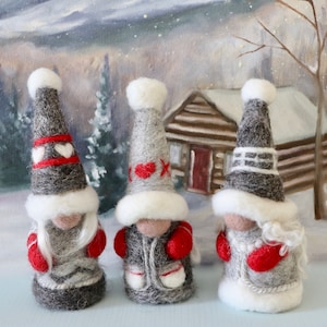 Needle Felting - Gnomes - Felt Gnome Tutorial - PDF Digital Download - Christmas Cabin Ornaments - Easy DIY - Needle Felted - Winter Gnome