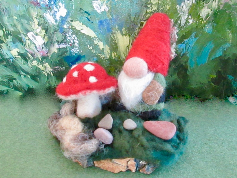 Needle Felting Kits Gnome and Mushroom Needle Felt Etsy Canada