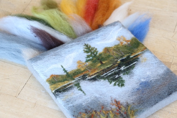 Lakeview Reflections Wool Painting Pattern PDF - Needle Felted