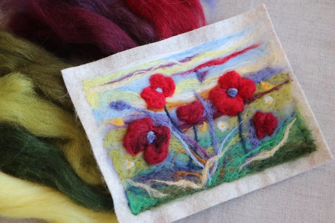 Needle Felted Painting Kit Landscape Needle Felt 2D Picture Etsy