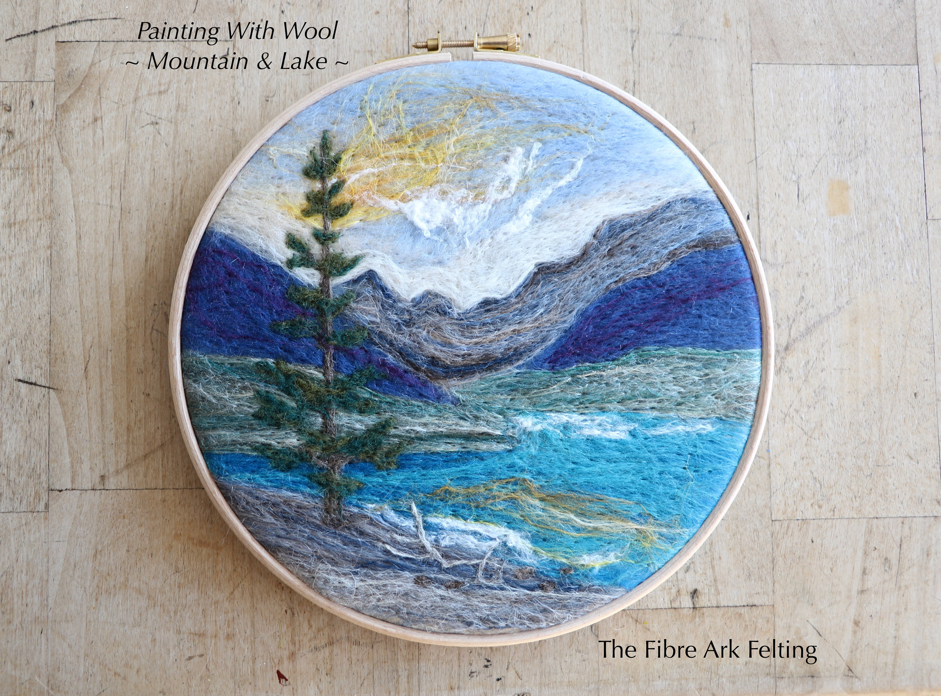 Felted Lake and Mountains Painting Kit Learn to felt Etsy