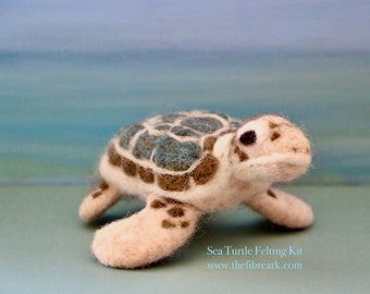 Needle Felting Pattern - Turtle - Great Barrier Reef - DIY Craft - Felting Supplies - Woolly Meadows - Needle Felted – Beginner - Sea Turtle