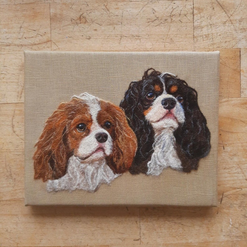 Painting With Wool Pet Portraits Mini Course, PDF, Instant Digital Download, Needle Felted Art, Wool Painting, 2 Projects, Art Instruction image 3