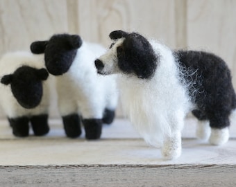 Border Collie Needle Felting Pattern - Needle Felting Lesson - DIY Craft - Felting Dogs - Wool Sheepdog - Online Tutorial - PDF and Video