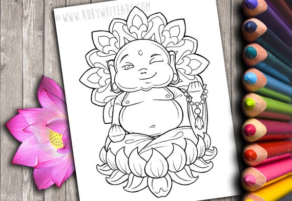 Bouddha De Bebe Coloriage Livres De Coloriage Pour Adultes Etsy