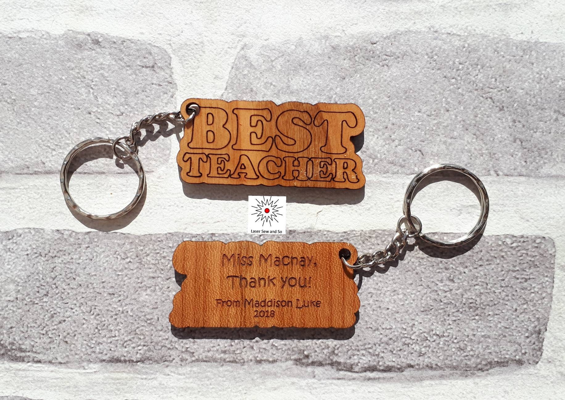 Personalised Teacher Key ring Engraved Gift Thank You School End Of Term