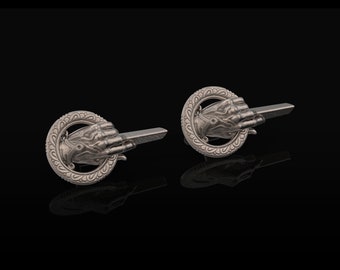 Bronze Game of Thrones Cuff Links Silver Gold Hand of The King Cufflinks