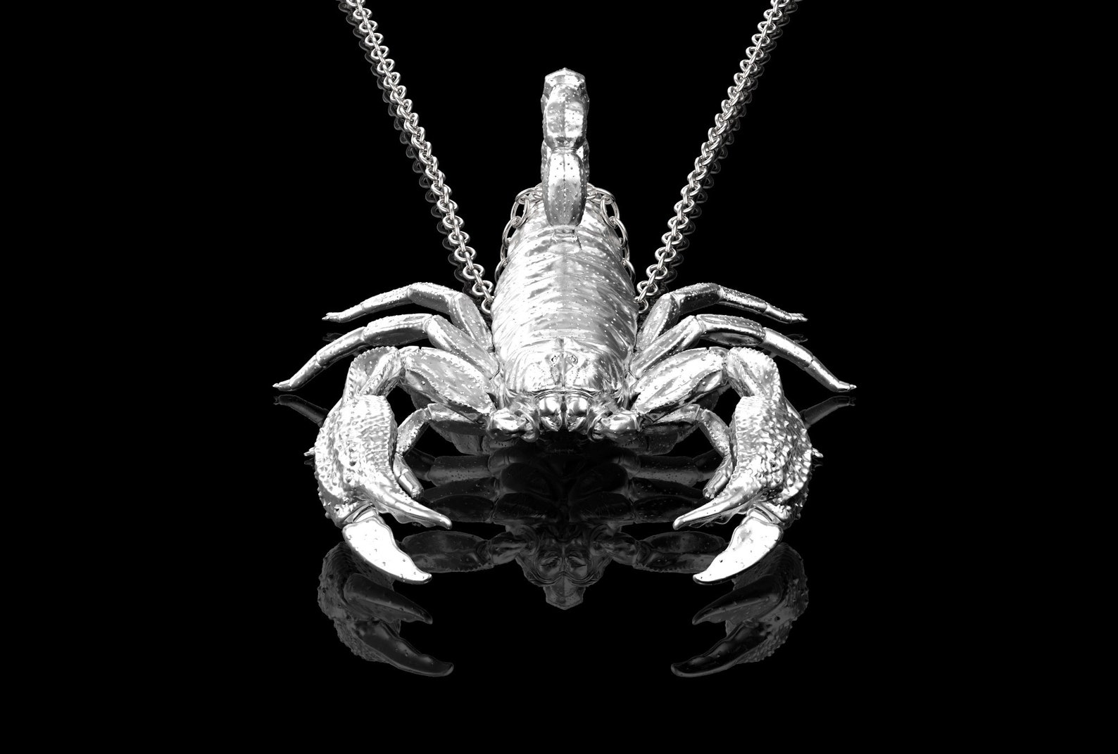 Sterling Silver Scorpion Pendant Necklace Scorpion Jewelry Etsy