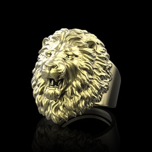 Brass Roaring Lion Ring, Leo Lion Ring, Angry Lion Jewelry, Lion Animal Signet Ring, Leo Zodiac Sign Ring, Ring For Men&#39;s, Aslan Lion Ring