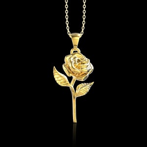 18K Gold Plated Rose Pendant, Rose Necklace, Necklace For Men, Gift For Man, Mens Rose Necklace, Valentines Gift For Man, Pendant Only