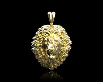 18K Gold Plated Calm Lion Pendant Necklace, Zodiac Lion Jewelry, Dainty Wild Animal Necklace, Men Jewelry, Anniversary Gift, Gift For Him
