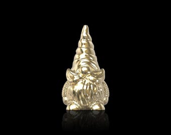 Bronze Little Gnome Lapel Pin-A, Garden Gnome Men Brooch, Gnome Jewelry Gift, Whimsical Fairy Tale Jewelry, Suit Accessories, Groom Gifts