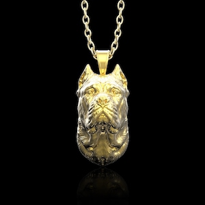 18K Gold Plated Cane Corso Head Pendant, Dog Necklace, Pet Jewelry, Gift For Him, Dog Lover Gift, I Love Pet,Dog Memorial Gift, Pendant Only