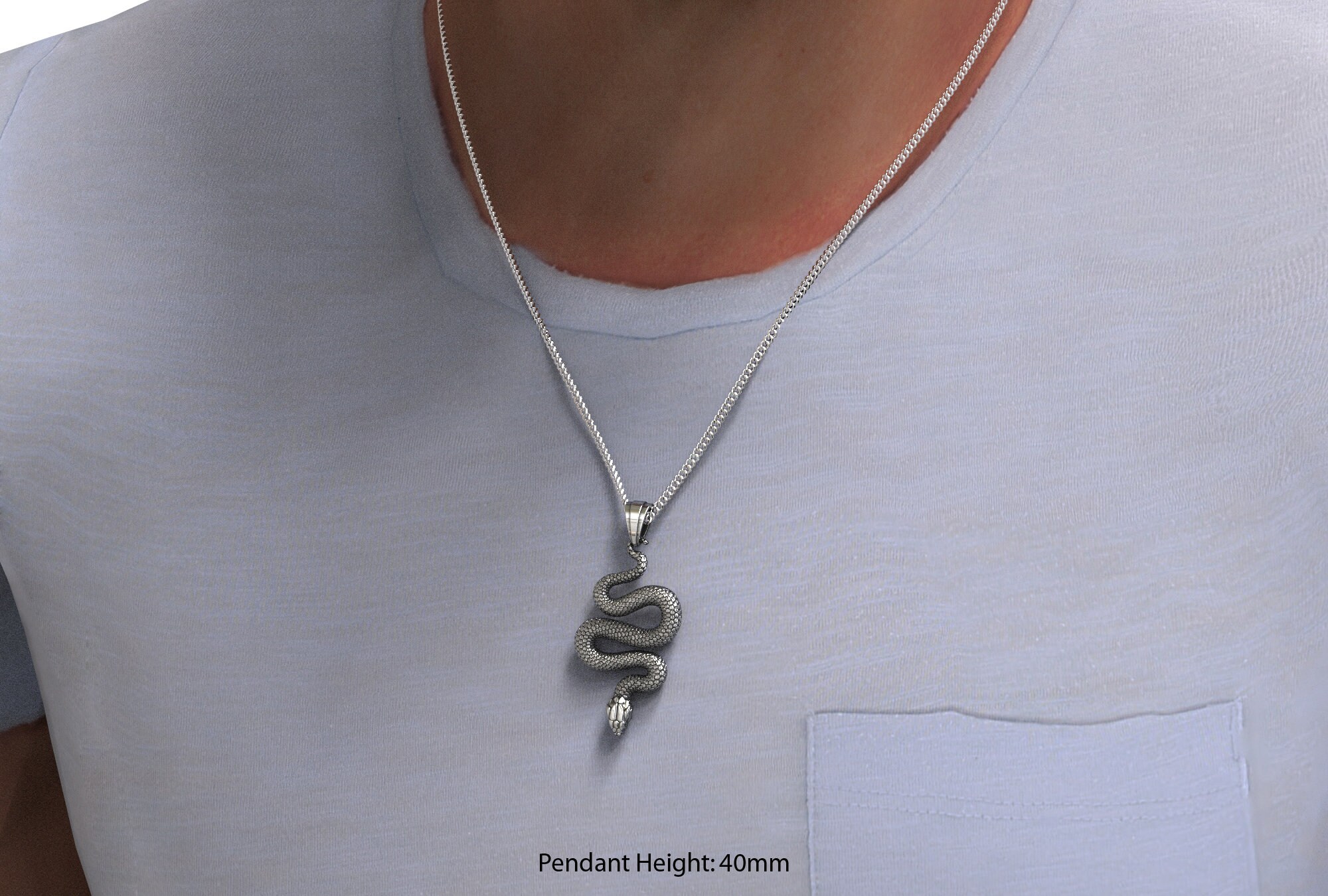 Argento Sterling (925) Ouroboros Serpente Ciondolo NUOVO