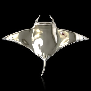 Sterling Silver Manta Ray Lapel Pin,Manta Ray Brooch,Sea life Marine Scuba Diver Jewelry,Ocean Beach Lover item Gift,Suit Tuxedo Accessories