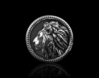Sterling Silver Calm Lion Lapel Pin Men, Brooch For Suit Lion Jewelry, Lion Lover, Lion Pin's Brooch, Gift For Him, Lion Gift, Mens Jewelry