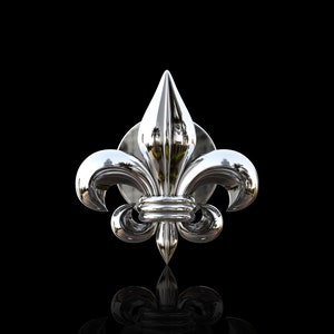 Pin de solapa de flor de lis en plata de ley, símbolo floral francés, lirio heráldico, pin de solapa francés, joyería de flor de lis, pins de explorador, regalo para él