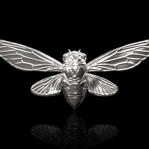 Personalized Silver Cicada Necklace Pendant, Cicada Jewelry, Bug Jewelry, Insect Jewelry, Cicada Necklace, Entomology Jewelry, Pendant Only