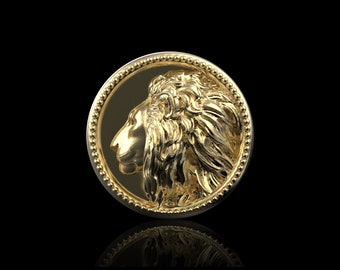 Bronze Calm Lion Lapel Pin Men, Brooch For Suit Lion Jewelry, Lion Lover, Lion Pin's Brooch, Gift For Him, Lion Gift,Lion Totem,Mens Jewelry