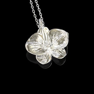 Sterling Silver Orchid Pendant, Flower Necklace, Flower Pendant For Men, Gift For Man, Couple Orchid Necklace, Hope Necklace, Pendant Only