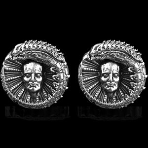 Sterling Silver Alien Xenomorph Prometheus Cufflinks, H.R. Giger Inspired, Prometheus Engineer, Alien Covenant, Antique Silver, Mens Jewelry