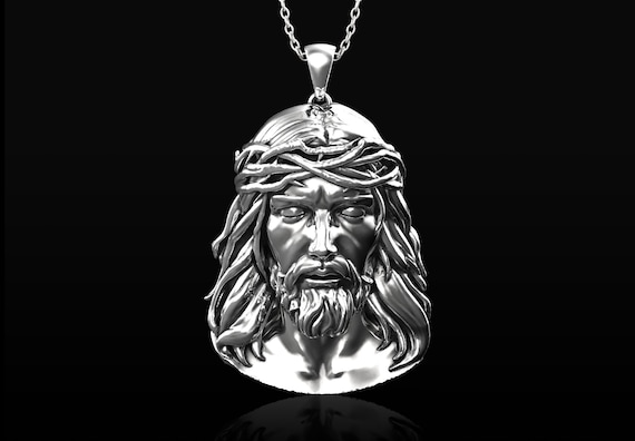 AMBUSH JESUS シルバーネックレス Sterling Silver Jesus Necklace, Christ Jesus Mens Pendant,jesus