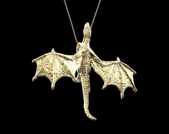 Geflügelter Drache Bronze Anhänger Halskette, Geflügelter Drache Anhänger Halskette, Wikinger Drache Charms Männer Halskette, Geschenk Für Ihn Sie, Nur Anhänger