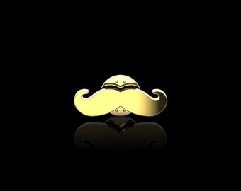 Broszka z wąsami z 18-karatowego złota, broszka z wąsami Movember, akcesoria dla brodatych mężczyzn, modne dodatki męskie, dodatki do garnituru, prezenty dla pana młodego