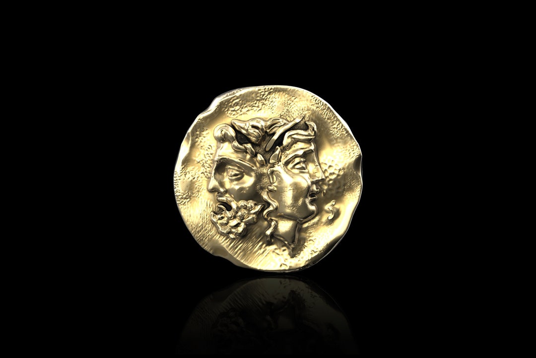 Bronze Athena Greek Janus Coin Lapel Pin, Ancient Greek Coin Men Brooch ...