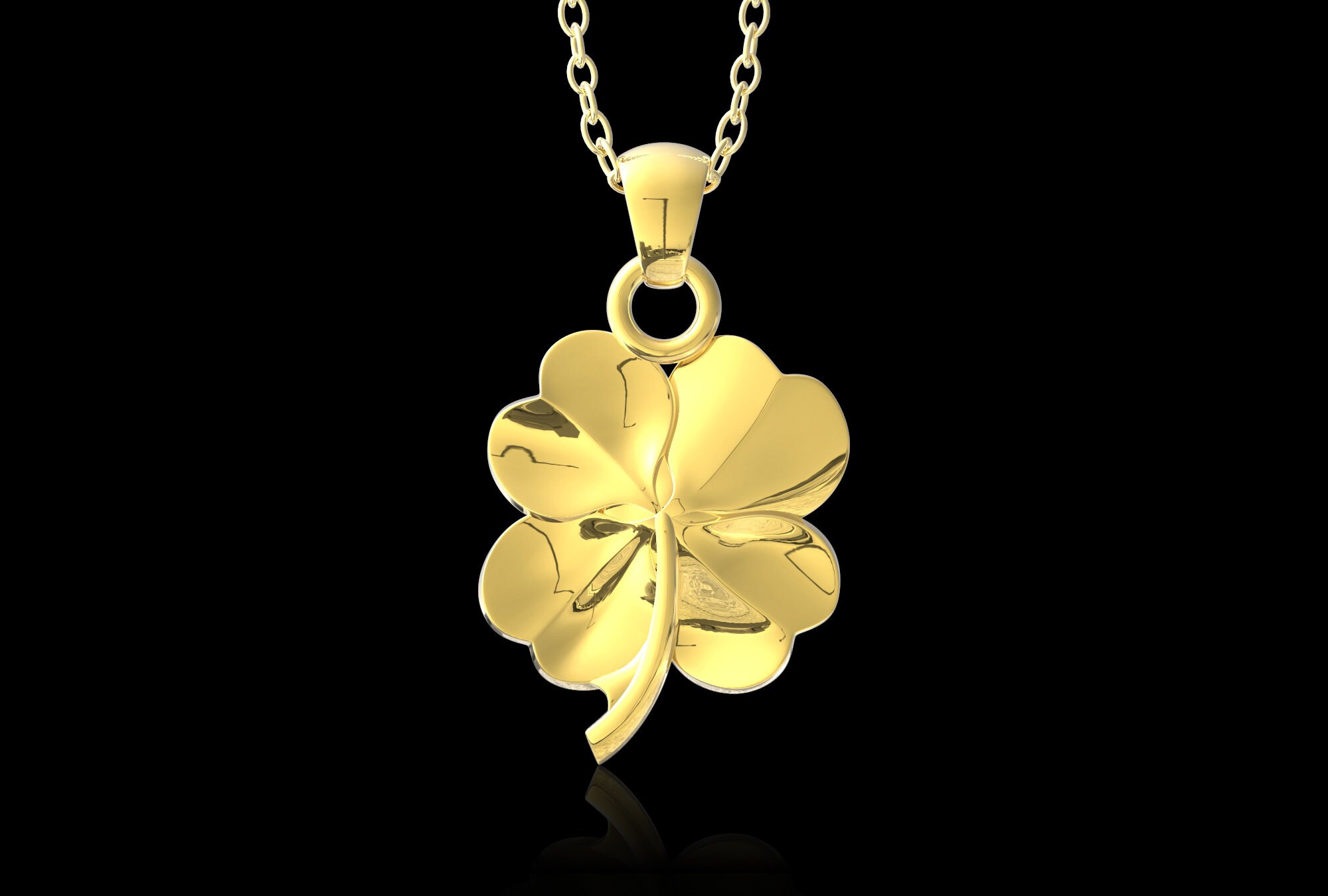 SWELRIES Collana Quadrifoglio Portafortuna – Placcata Oro 18kt – Ciondolo Trifoglio Con Catena Regolabile – Gioiello Per Ragazze, Idea Regalo - 2