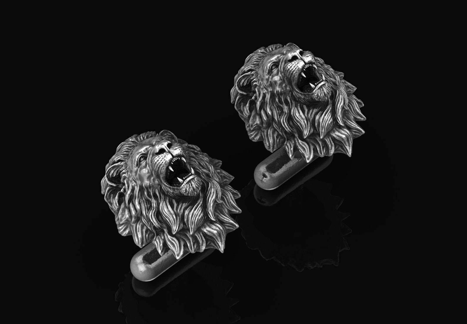 Lion Cufflinks Silver Lion Cufflinks Sterling Silver Lion Etsy