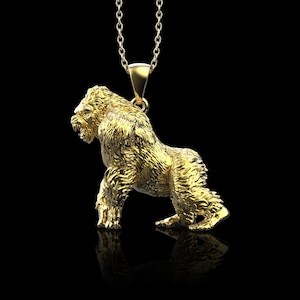 18K Gold Plated Roaring Gorilla Pendant, Angry Mountain Gorilla Jewelry, Gorilla Charms, Animal Necklace, Men&#39;s Accessories, Pendant Only