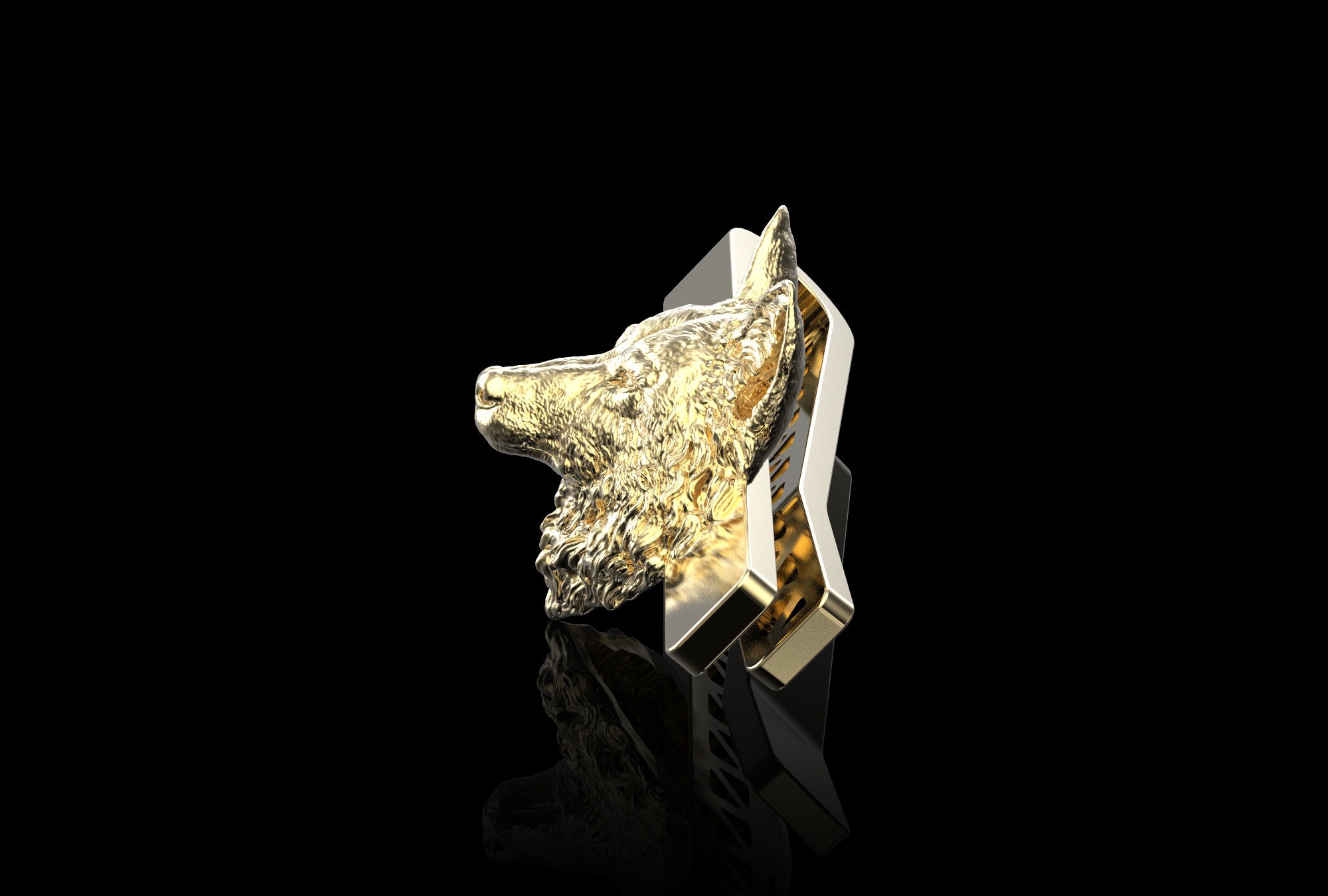 Dreamtimes Wolfskopf Krawattenklammer | Wikinger Design Edelstahl | Krawattennadel Nordischer Schmuck