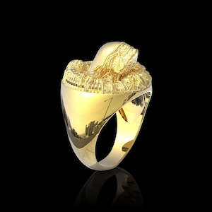 18K Gold Plated Alien Xenomorph Ring, Xenomorph Silver Jewelry, SciFi Ring, H.R. Giger Inspired, Alien Lover Gift, Space Lover jewelry