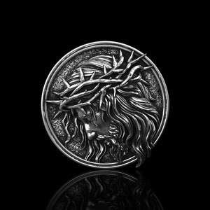 Sterling Silver Jesus Lape Pin, Christ Jesus, Christian Men Brooch, Christ Jesus Badge, Jesus Mens Gift, Religious, Gift For Godfather